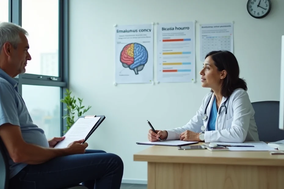 Segurado em consulta com perito do INSS sobre transtorno bipolar