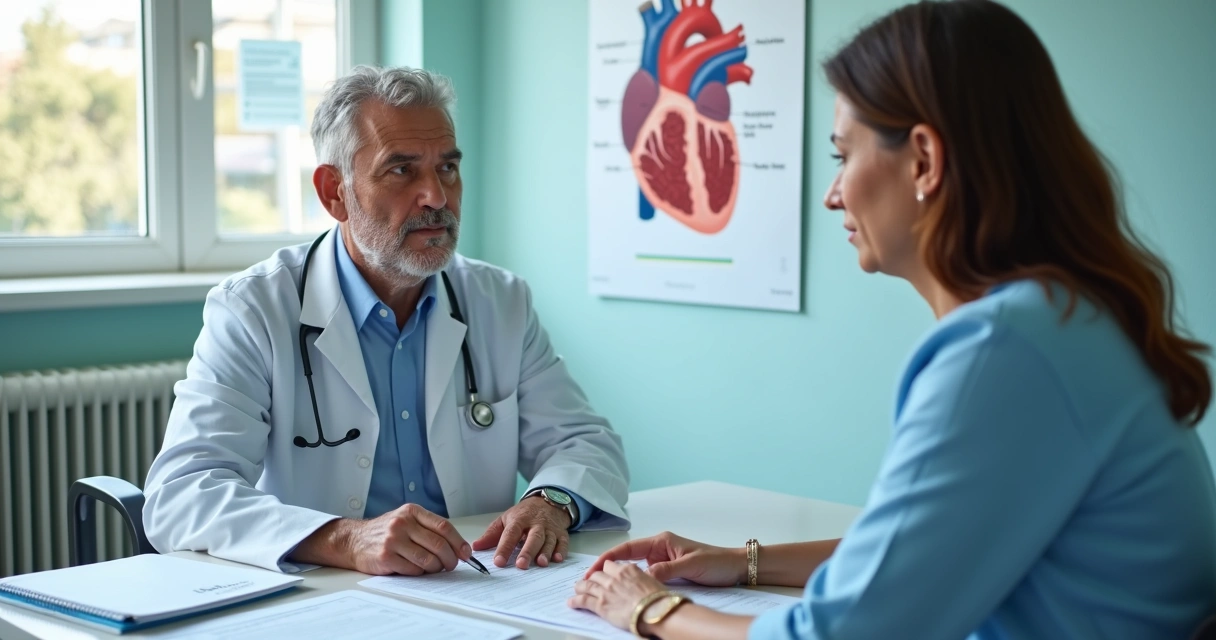 Paciente conversa com cardiologista sobre miocardiopatia dilatada e benefícios do INSS