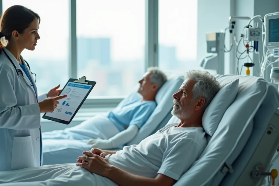 Paciente em hemodiálise conversando com médica sobre benefícios do INSS