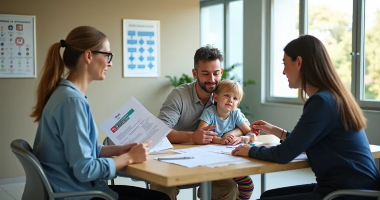 Pais de criança com doença rara conversam com profissional sobre direitos previdenciários